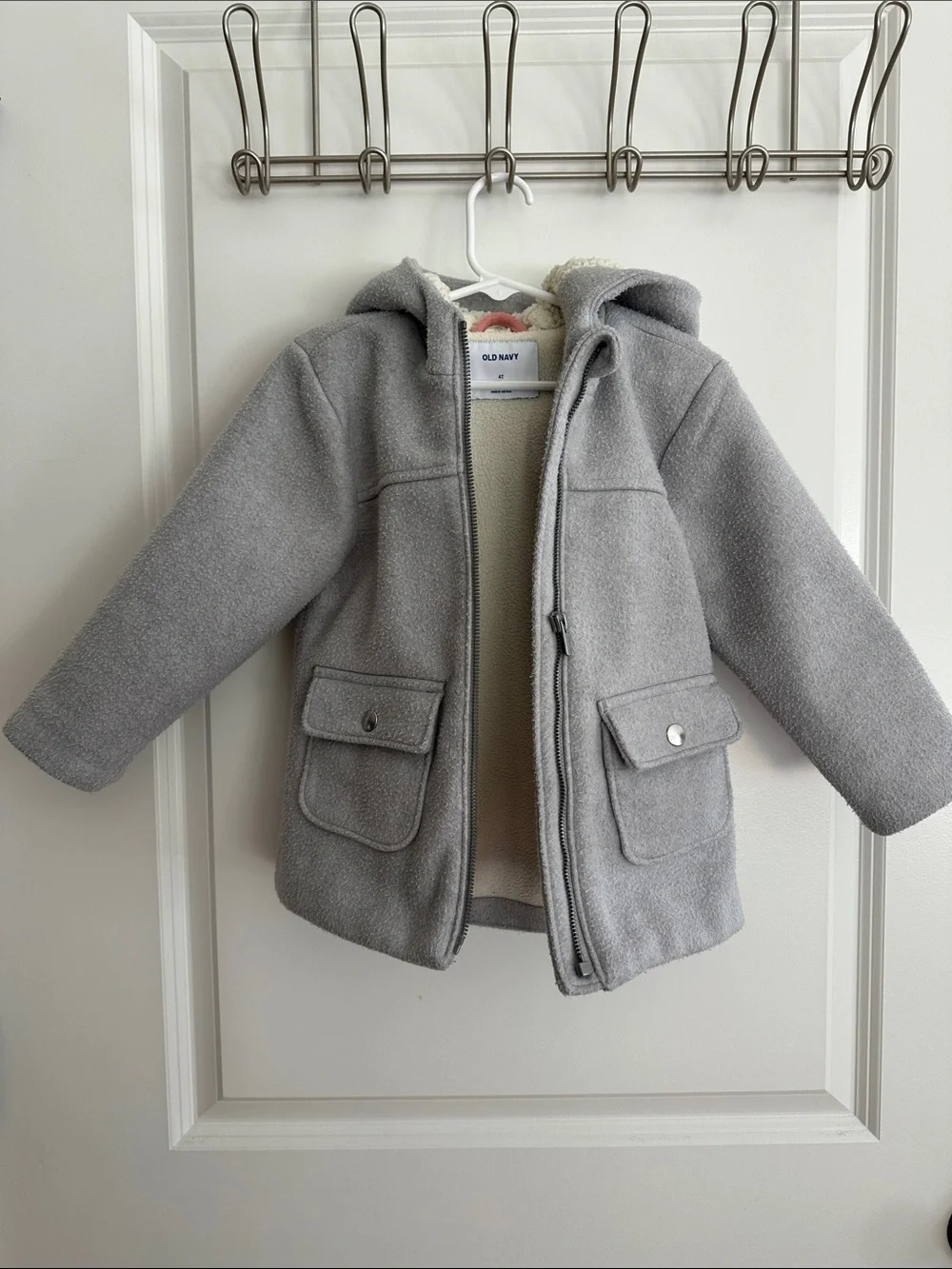 Old Navy Kids Gray Hooded Pea Coat